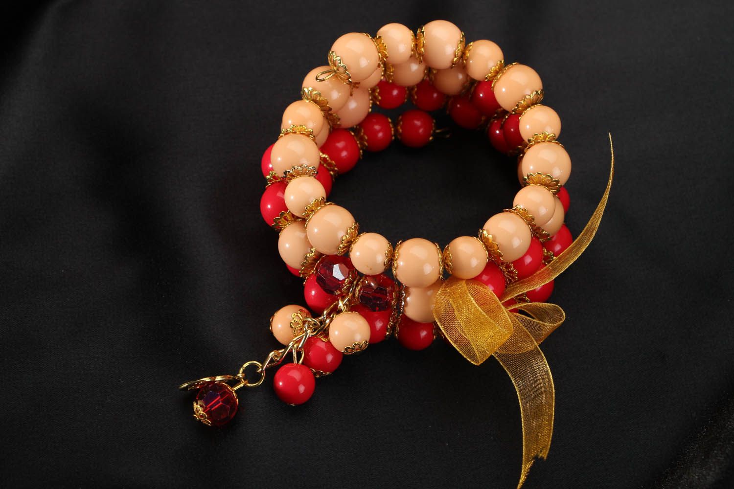 Bracelet de perles décoratives multirang artisanal photo 2