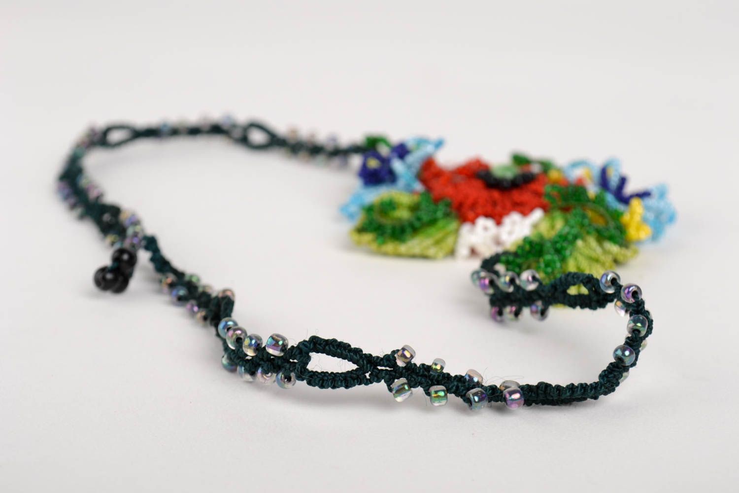 Collar artesanal de hilos accesorio para mujeres de abalorios regalo original foto 3