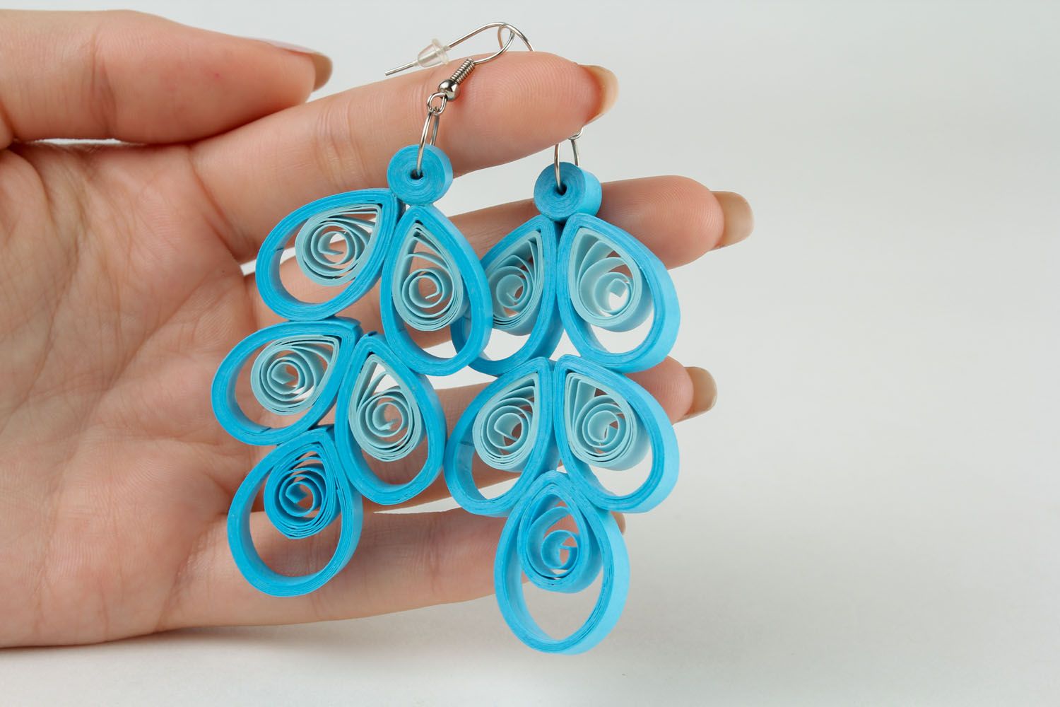 Handmade blue earrings photo 5