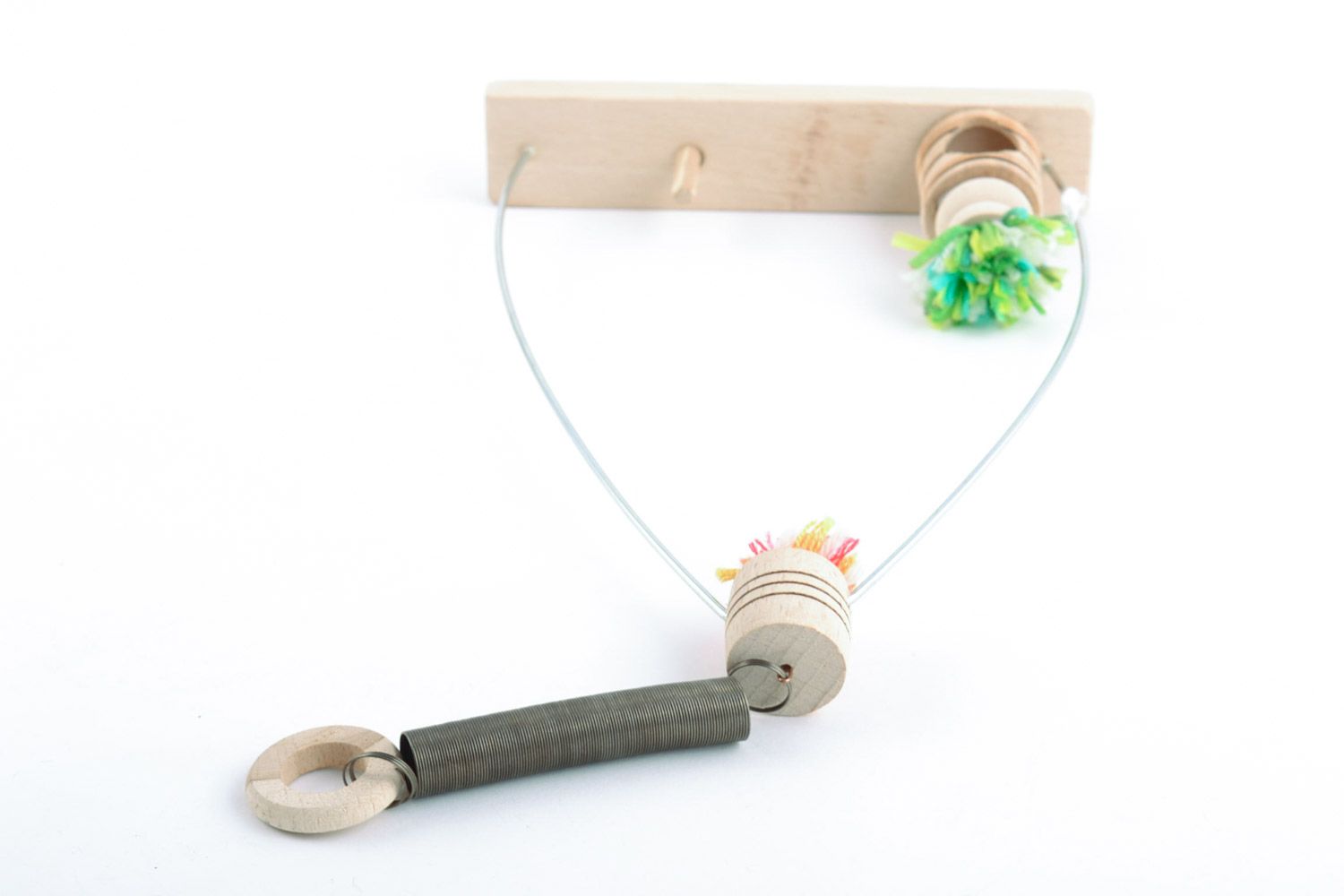 Balançoire miniature pour poupée en bois faite main décorative à suspendre photo 4