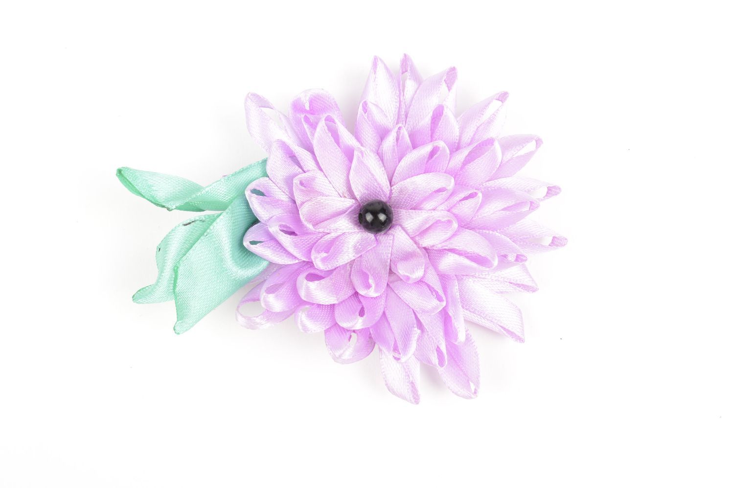 Заколка с цветком ручной работы детская заколка аксессуар для волос стильный фото 3