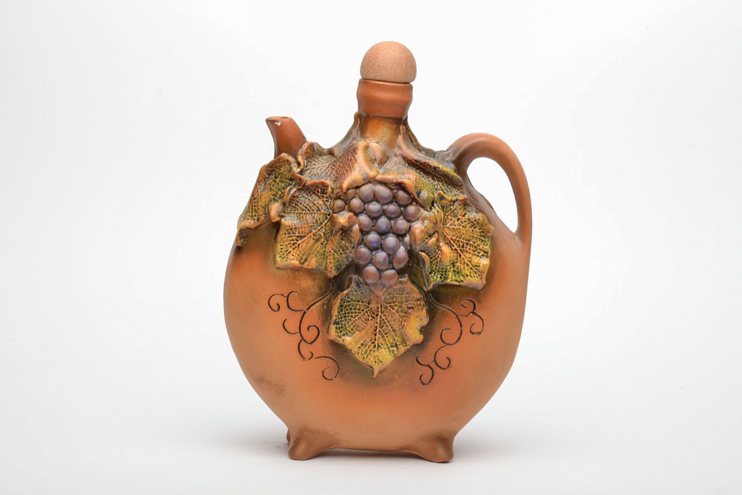Round ceramic teapot with lid photo 2