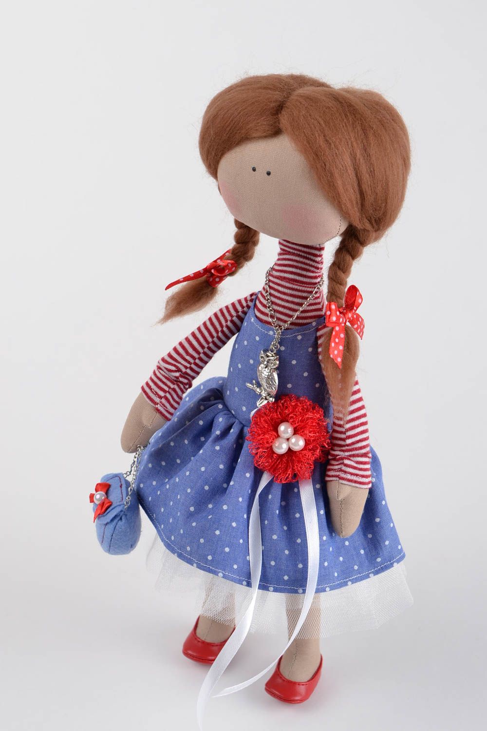 Muñeca artesanal de tejido de algodón para decorar la casa regalo para niñas foto 3