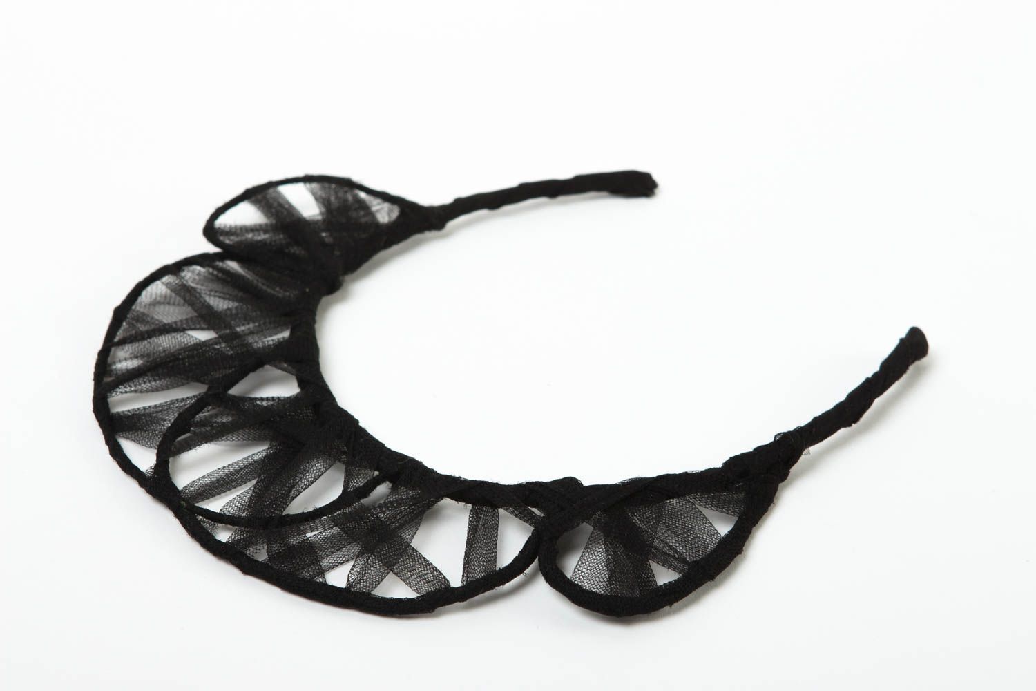 Serre-tête fantaisie Bijou fait main de couleur noire Accessoire cheveux photo 4