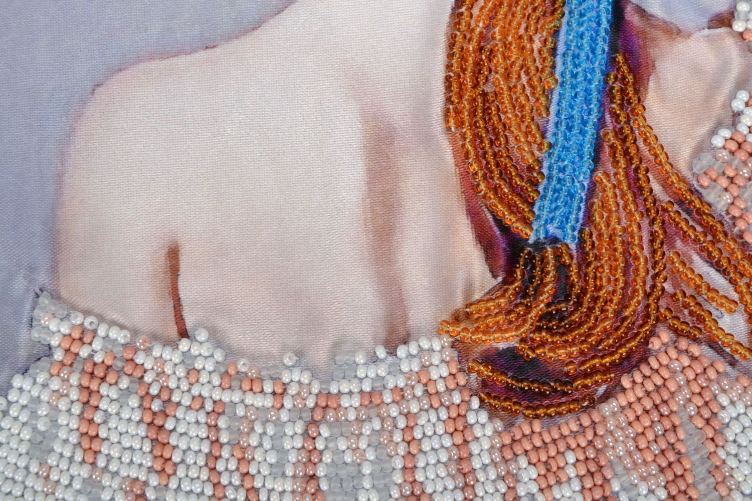 Tableau brodé en perles de rocaille sur toile de satin En Harmonie photo 5