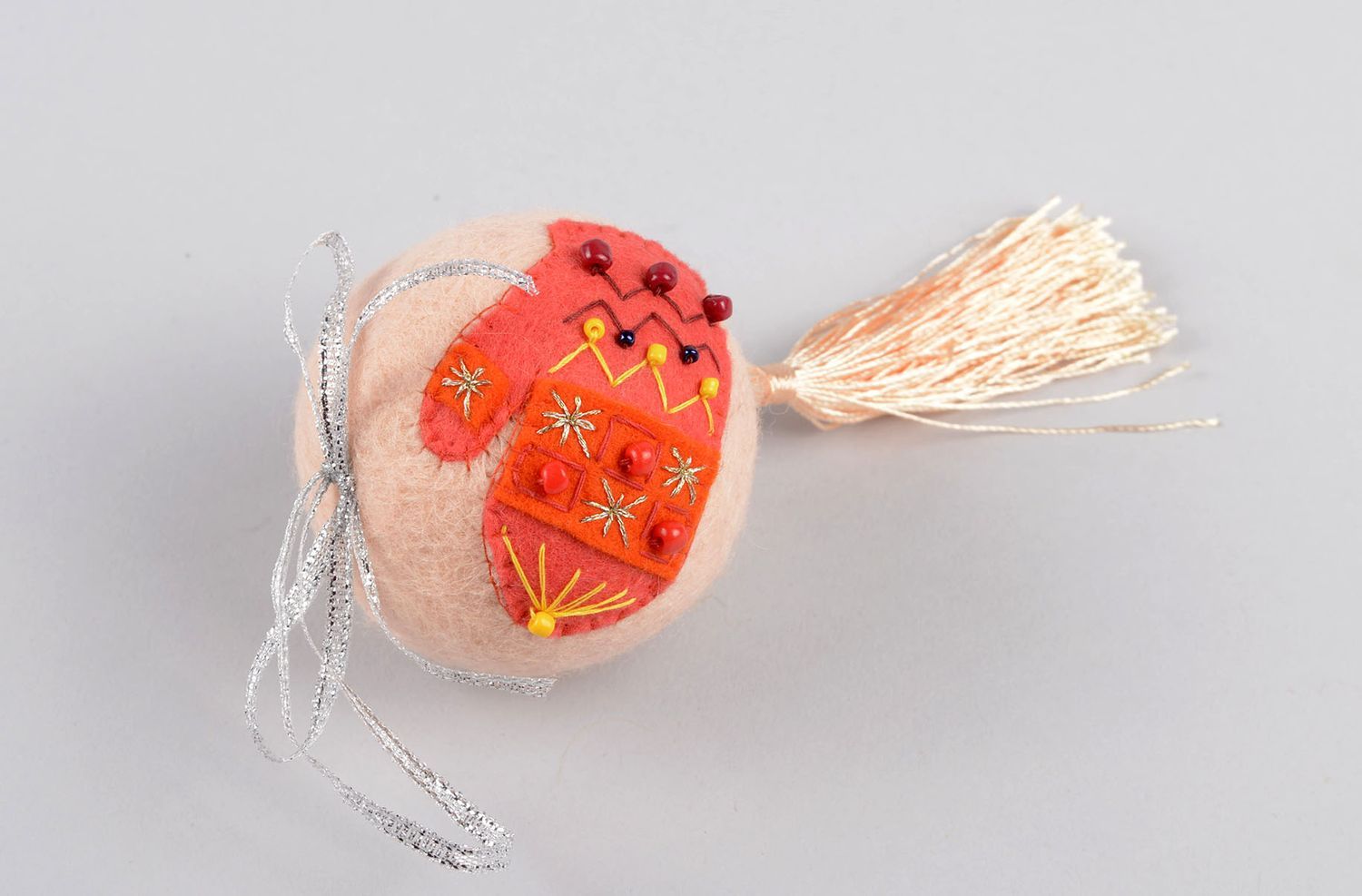 Décoration sapin Boule à suspendre fait main feutrage laine Accessoire Noël photo 1