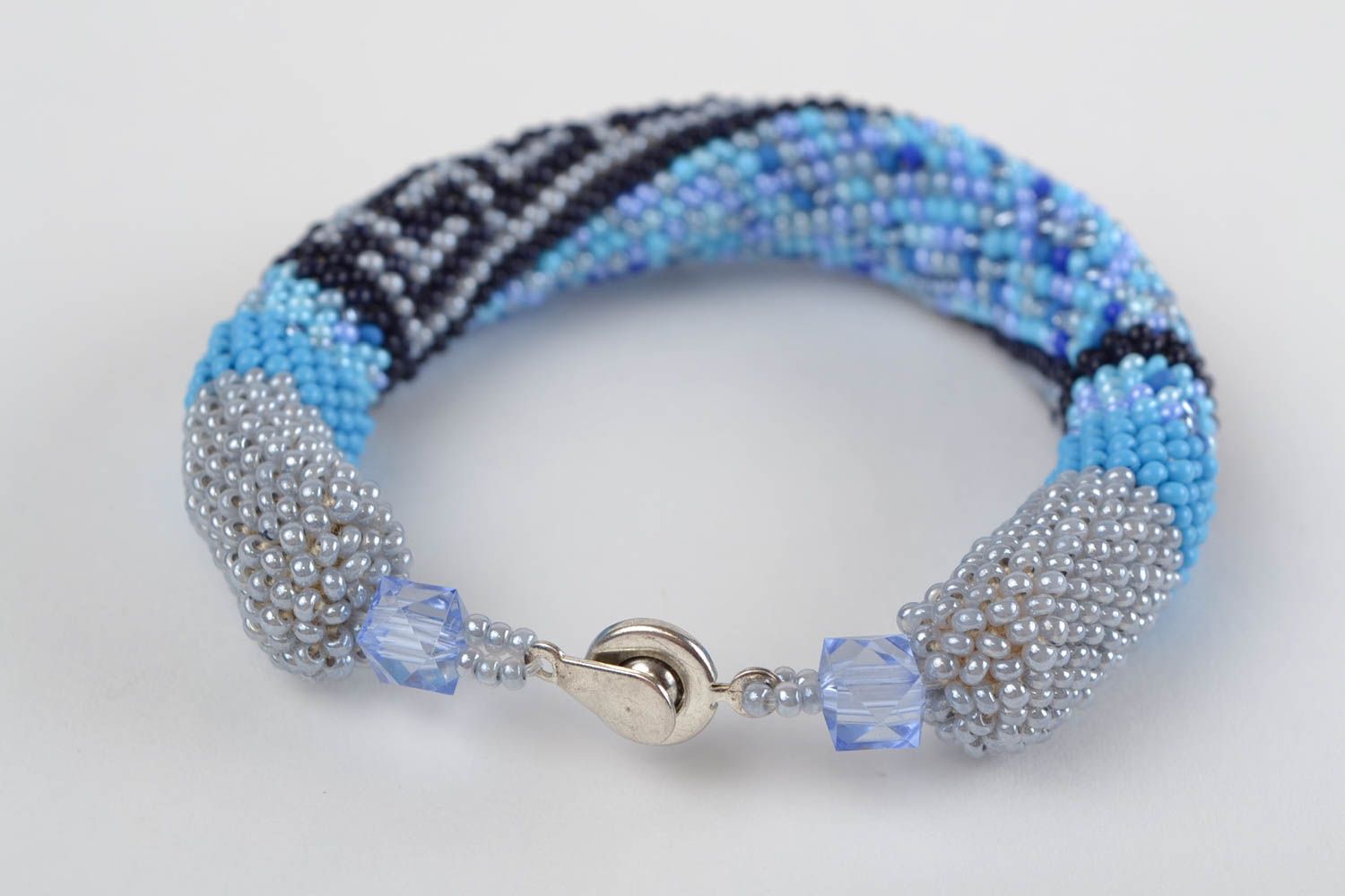 Beaded cord bracelet handmade bracelet with beads seed beads designer jewelry  photo 5