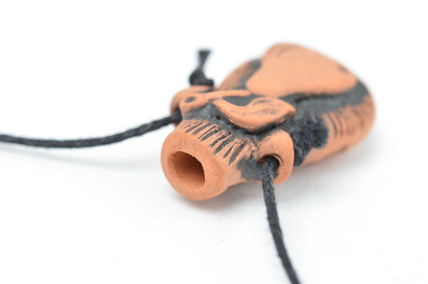 Арома кулон в форме груши подвеска из красной глины ручной работы на шнурке фото 4