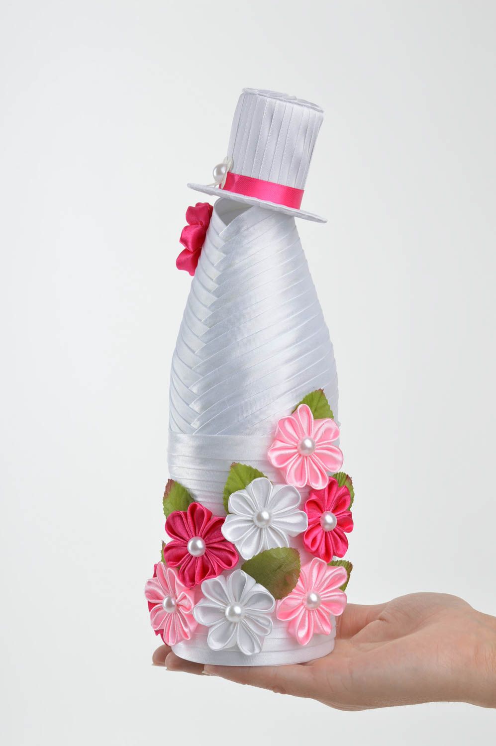 Funda para botella hecha a mano elemento decorativo accesorio de boda foto 5