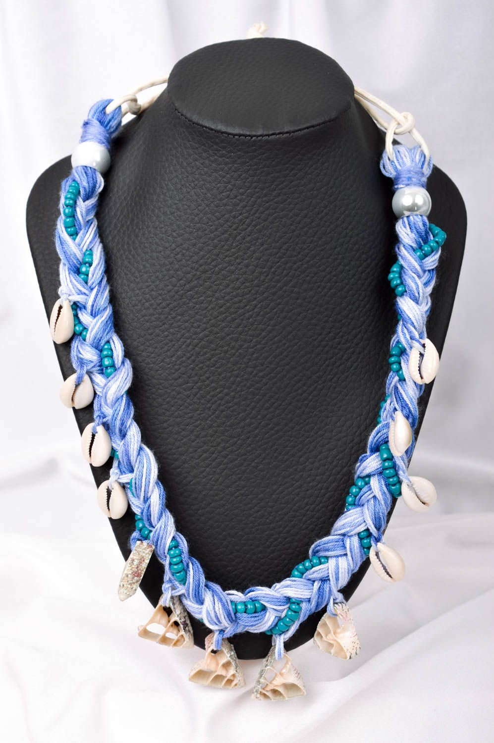 Damen Collier handgemachter Schmuck Damen Halskette Halsschmuck für Damen blau foto 1