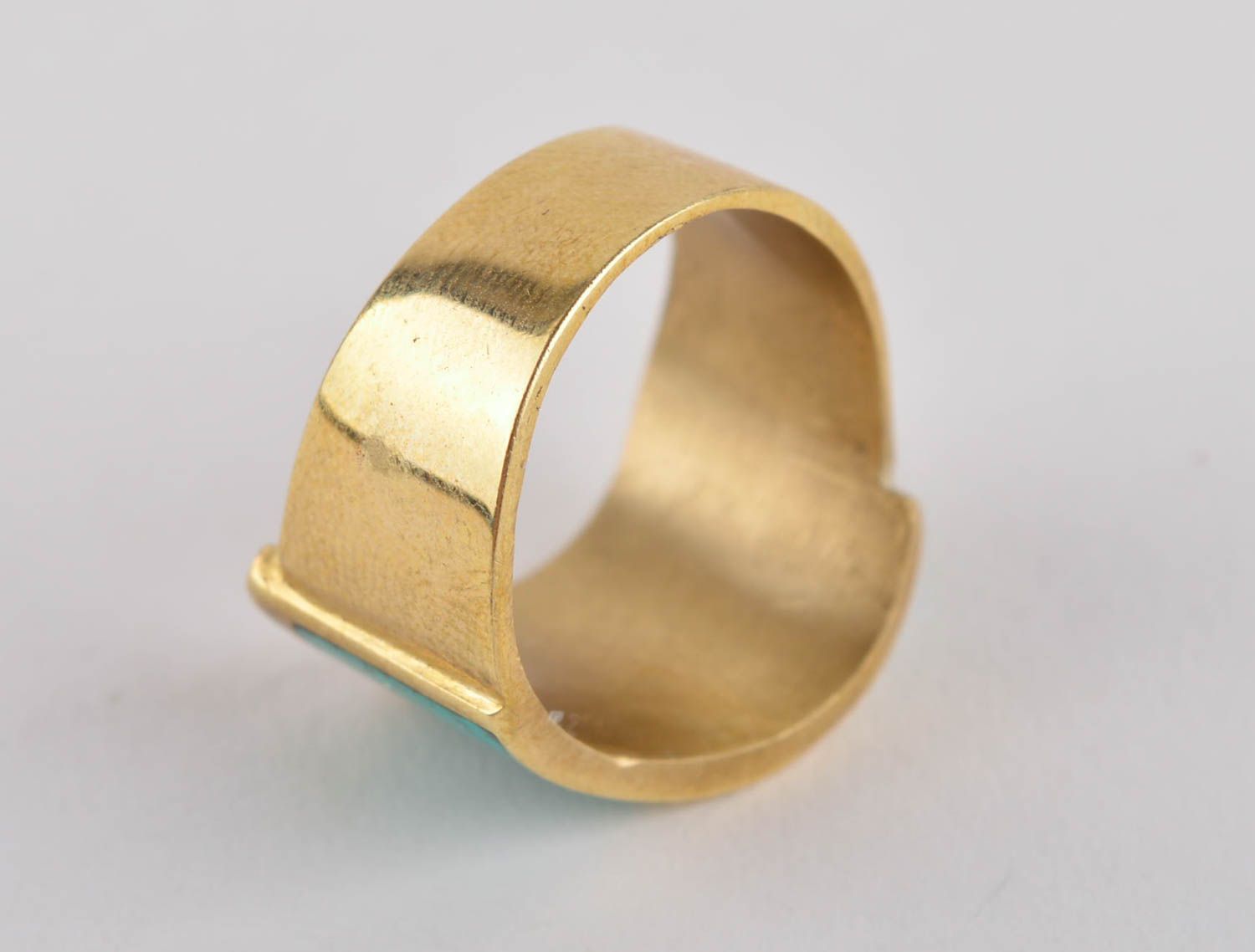 Яркое кольцо ручной работы необычное кольцо с камнями украшение из латуни фото 5
