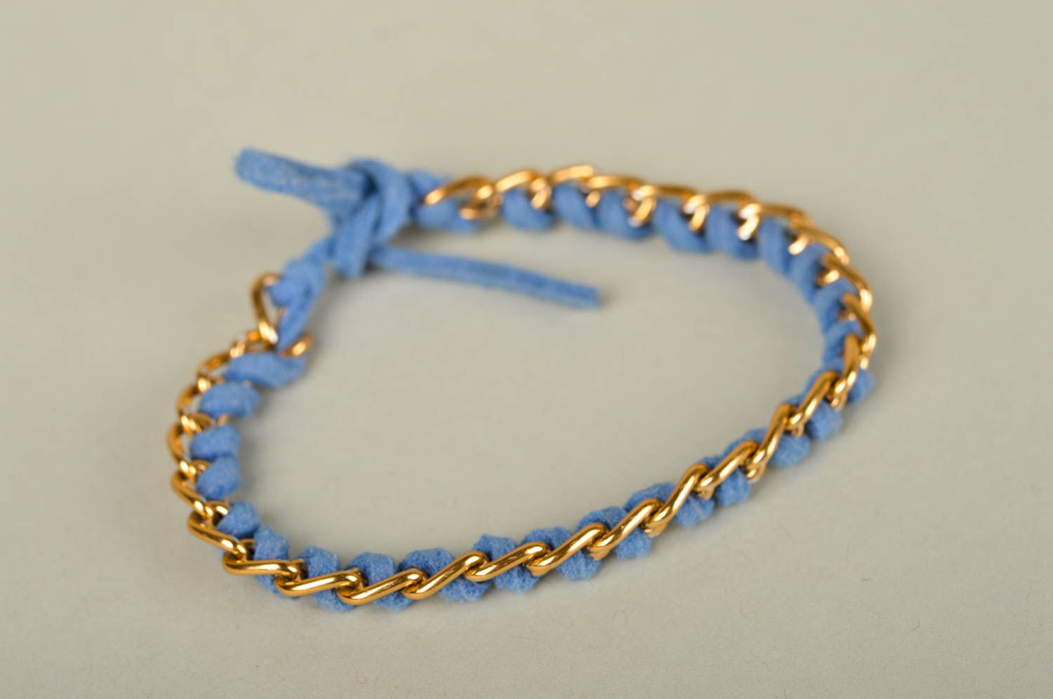 Damen Armband handgefertigt Armband aus Stoff blaues Schmuck Accessoire foto 4