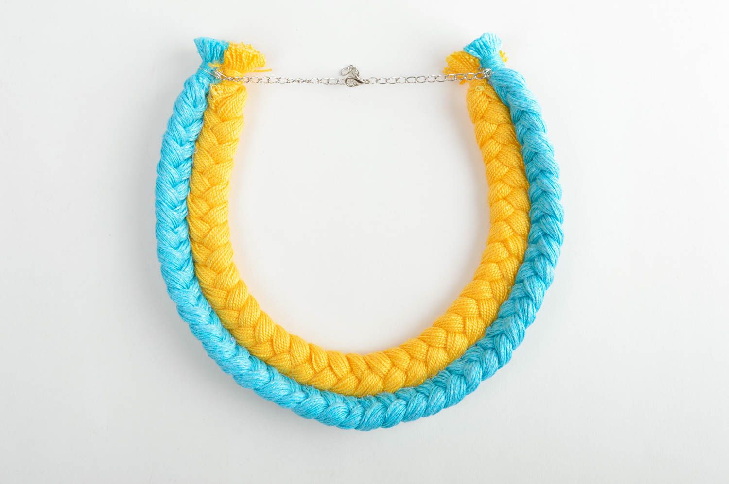 Unusual handmade necklace design braided thread necklace neck accessories photo 3