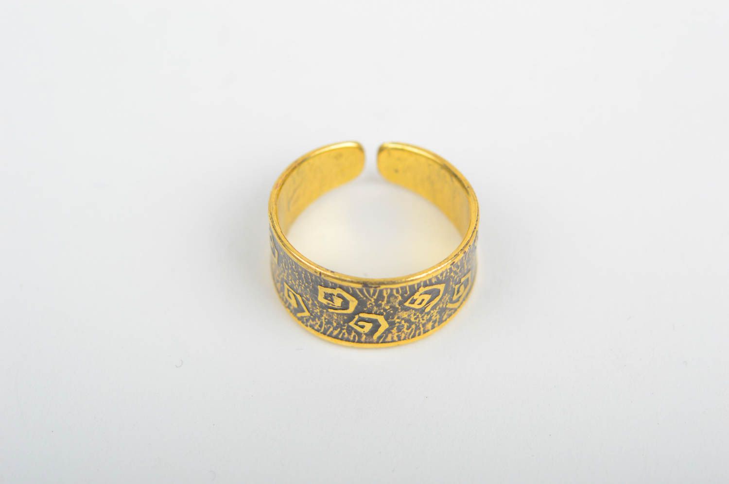 Handmade female brass ring designer unusual ring metal accessory gift for her photo 2