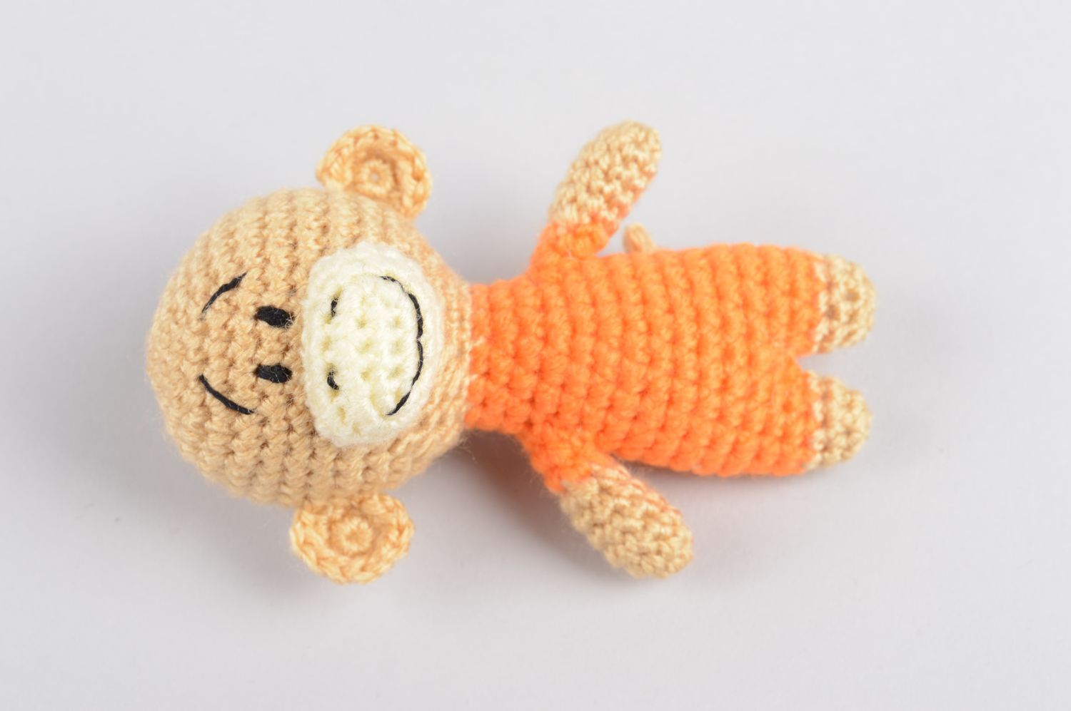 Мягкая игрушка ручной работы игрушка обезьянка вязаная игрушка акриловая фото 4
