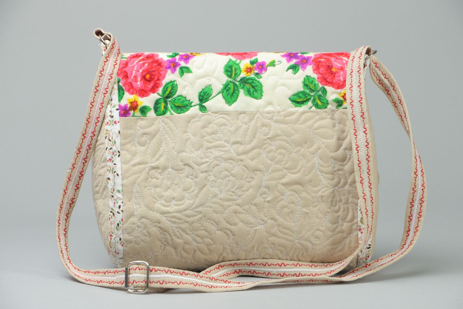 Textil Tasche mit Blumenprint foto 3