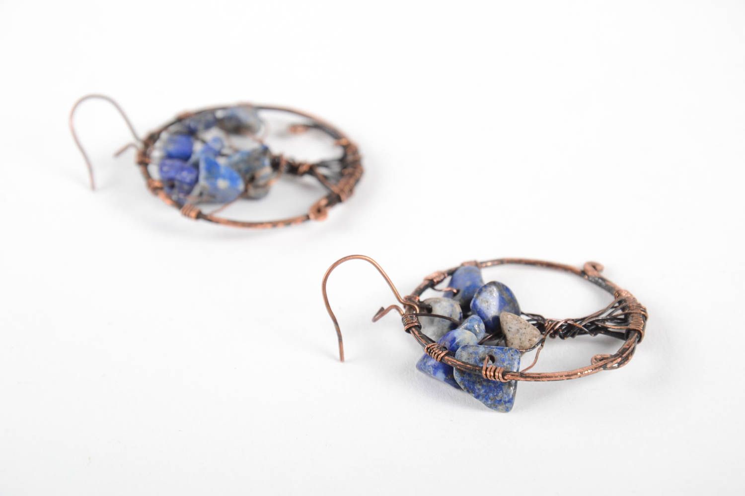 Handmade earrings copper jewelry dangling earrings fashion accessories photo 4