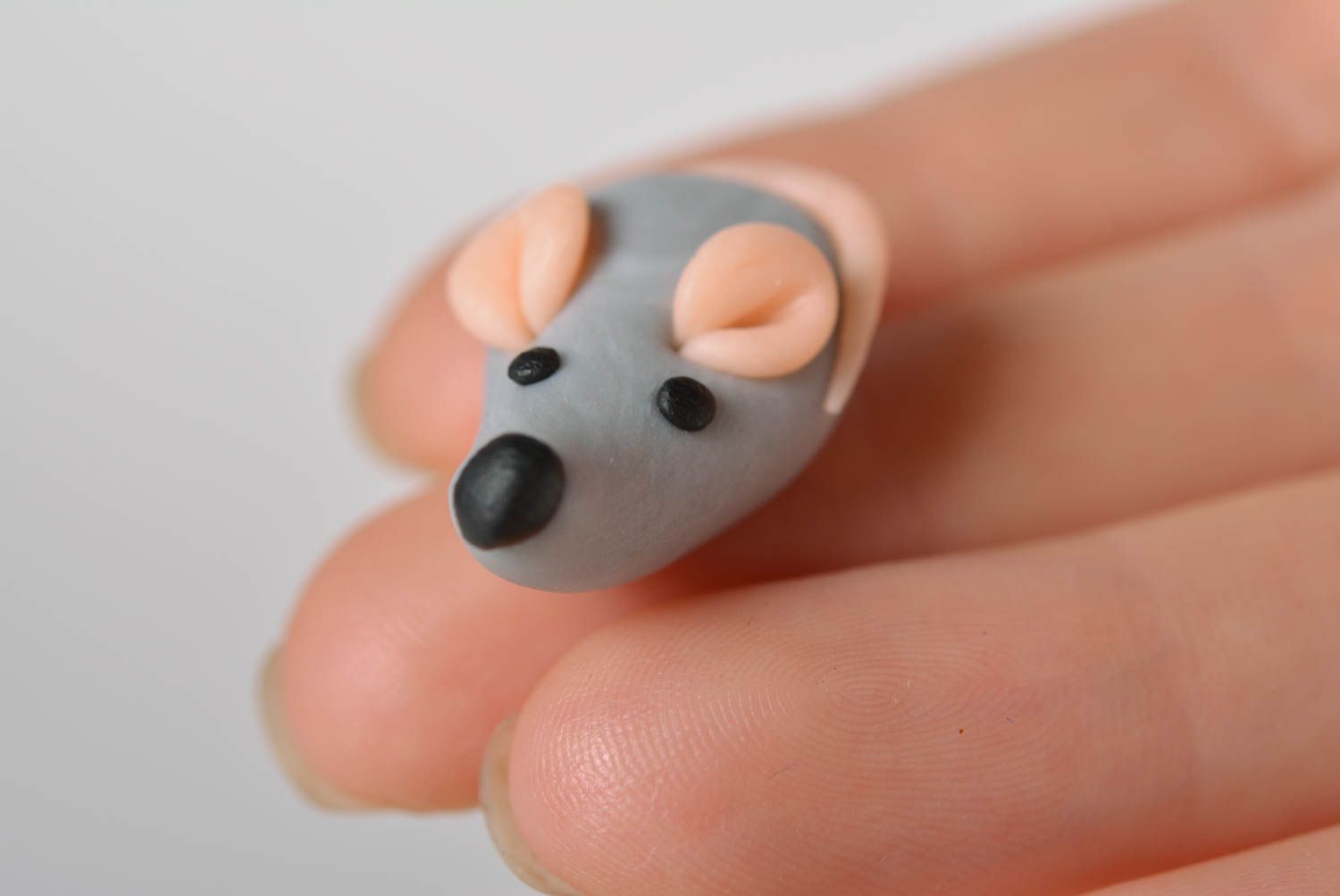 Handmade plastic figurine unusual home decor cute mouse toy children gift photo 2