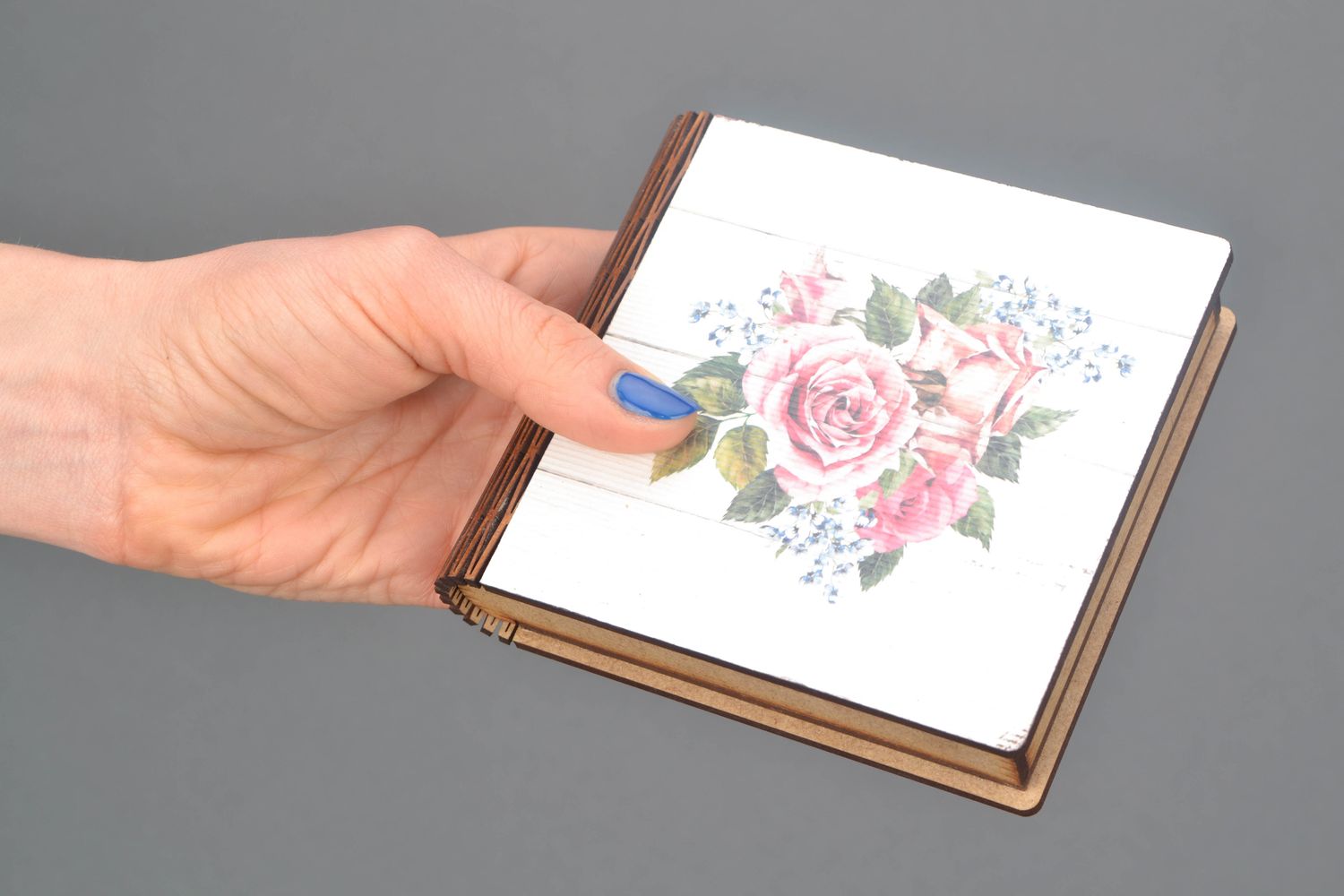 Book-shaped jewelry box made of MDF Rose photo 2