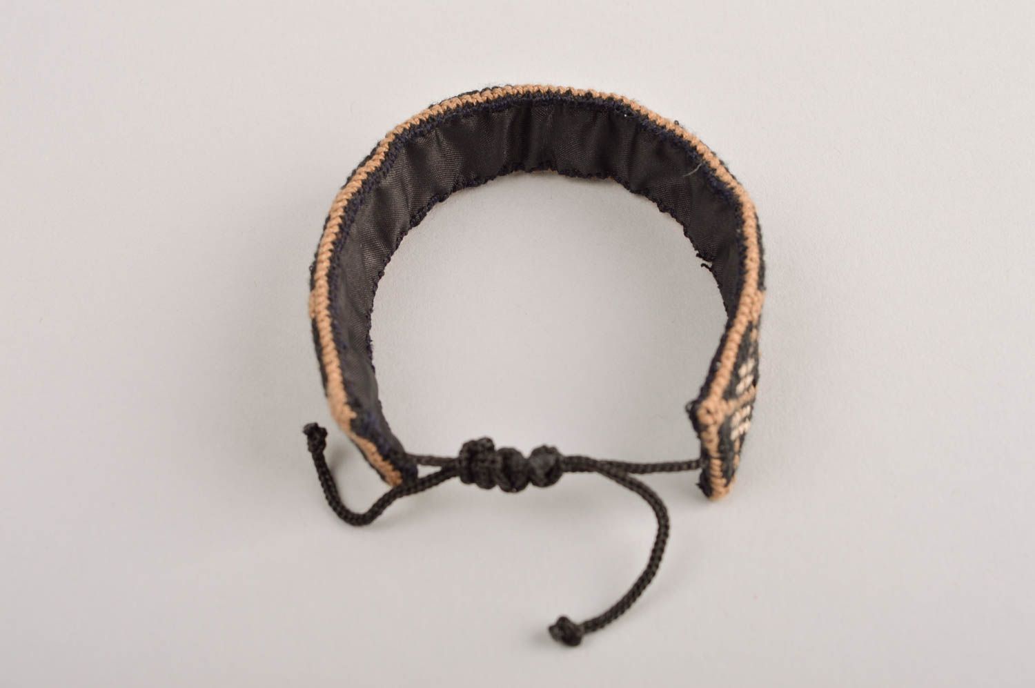 Модный браслет ручной работы браслет текстильный элитная бижутерия темная фото 4
