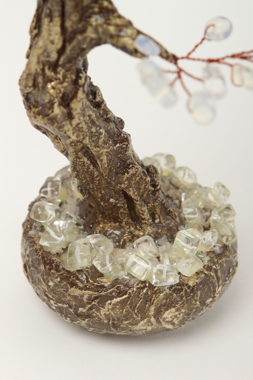 Árbol artificial hecho a mano elemento decorativo de piedras regalo original foto 3