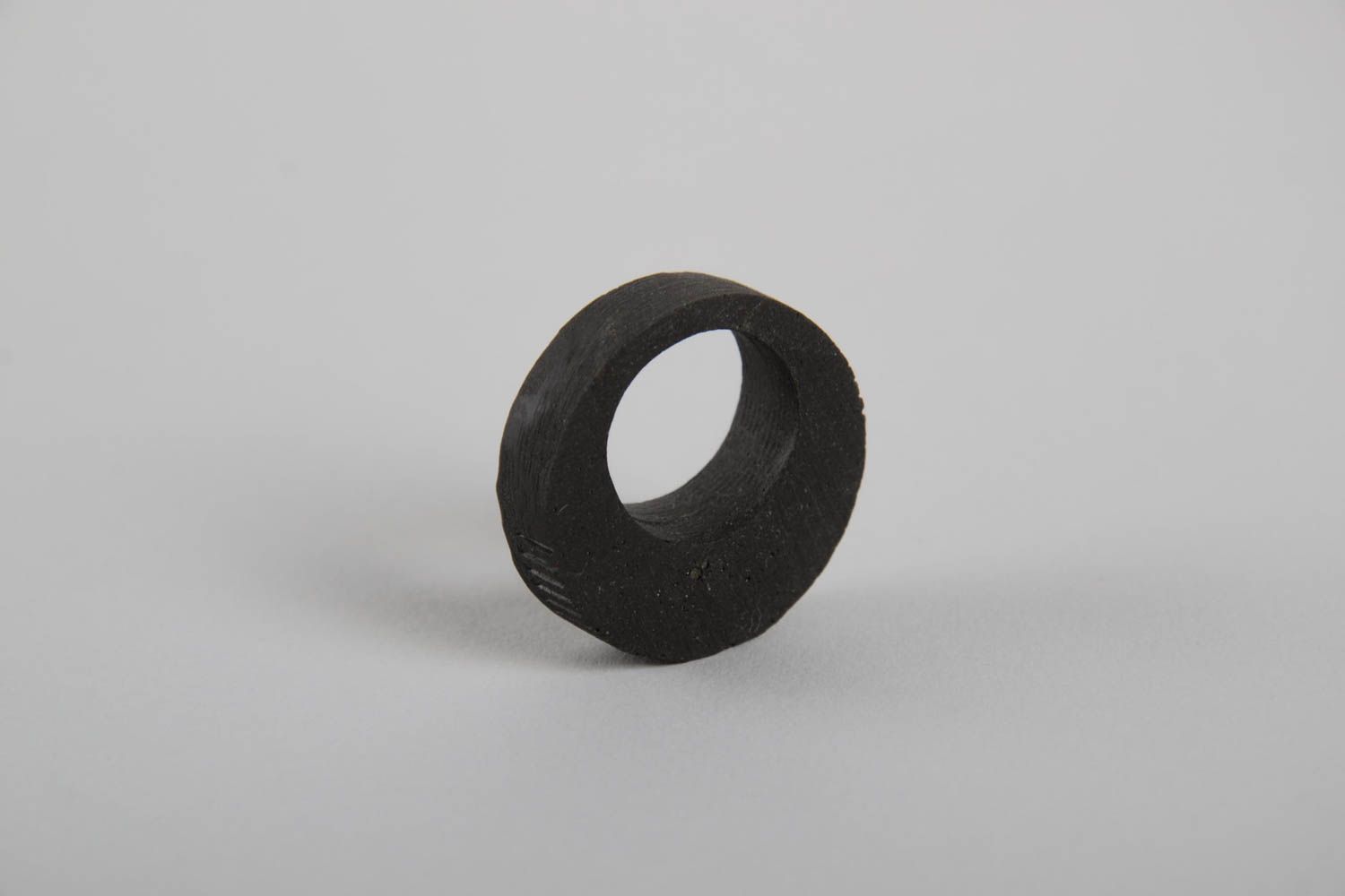 Большое кольцо ручной работы необычное кольцо черного цвета модное кольцо фото 3