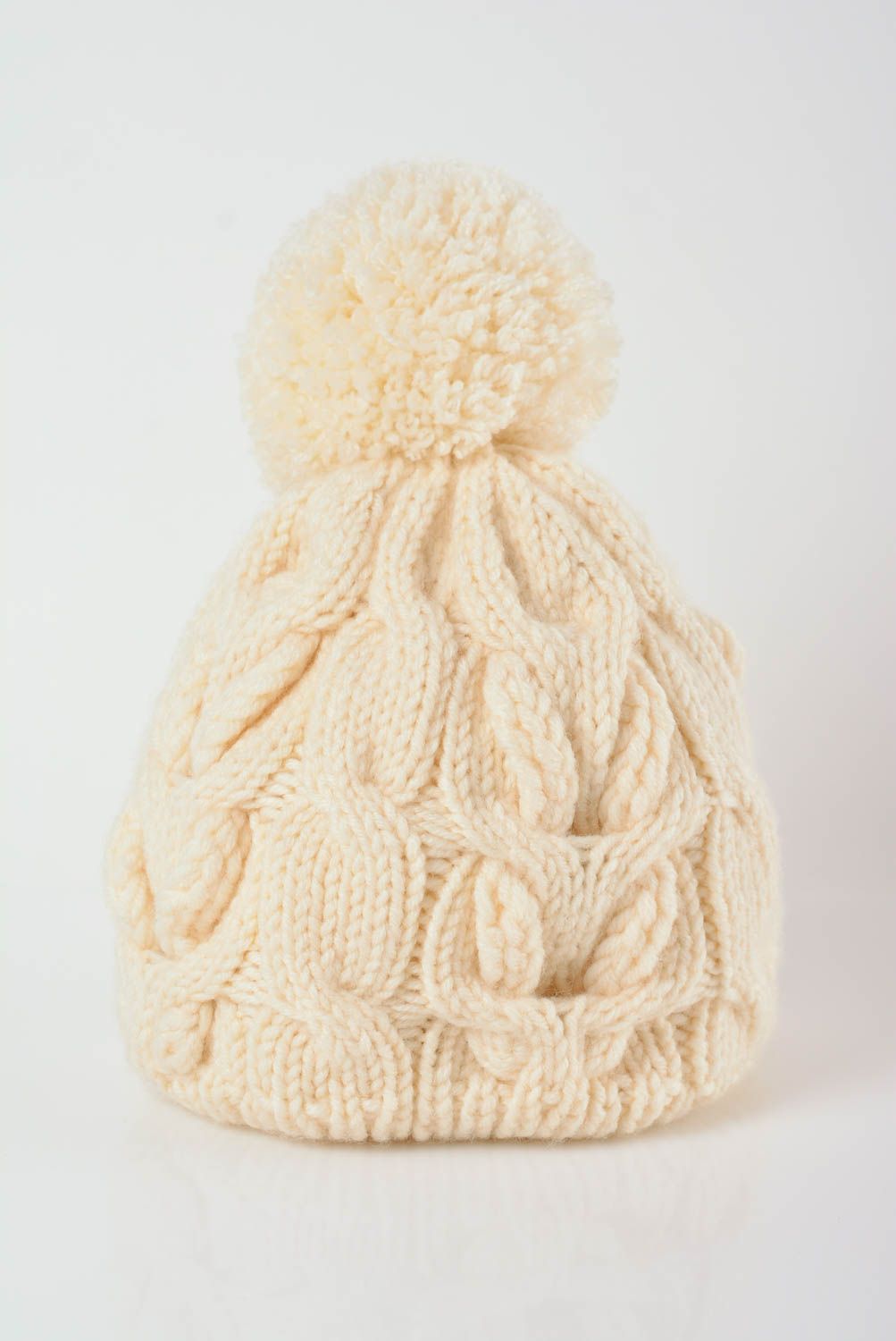 Ensemble d'accessoires d'hiver tricotés en laine clairs faits main 3 pièces photo 2