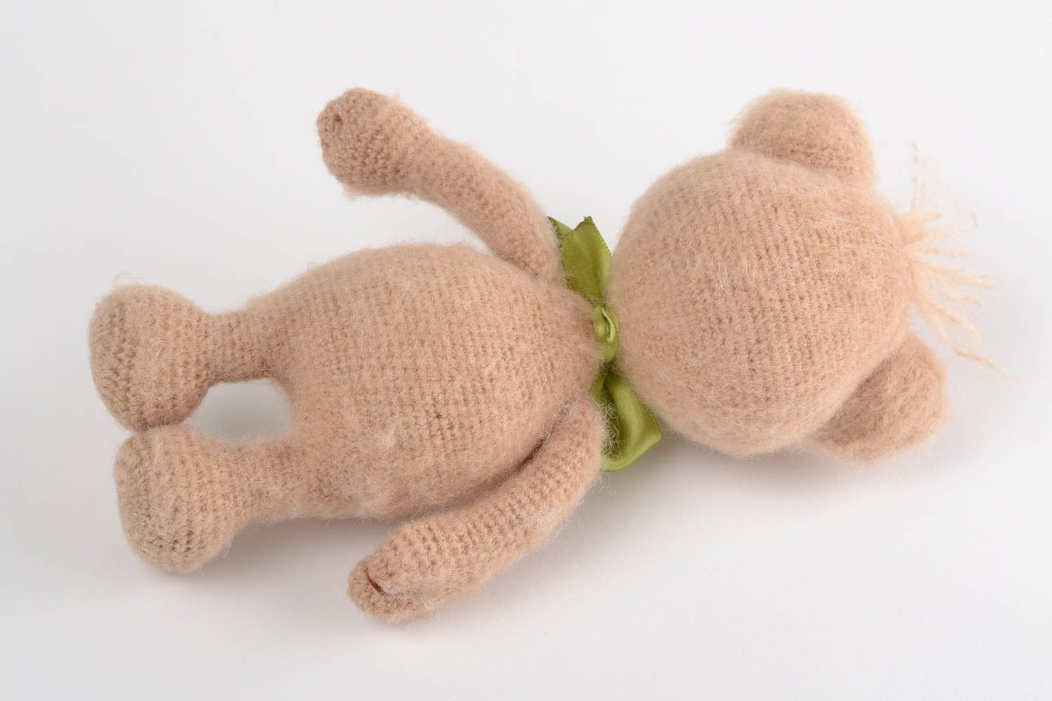 Soft crocheted toy bear handmade designer beautiful children doll for home decor photo 5