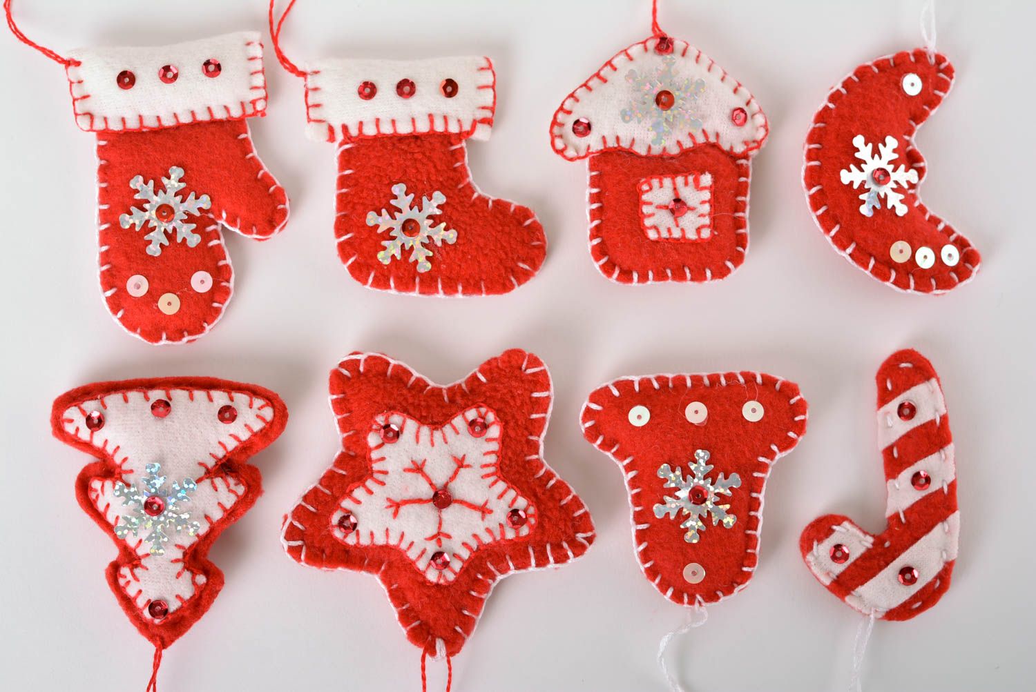Jouets Noël faits main Suspensions décoratives en feutre Déco maison 8 pièces photo 2