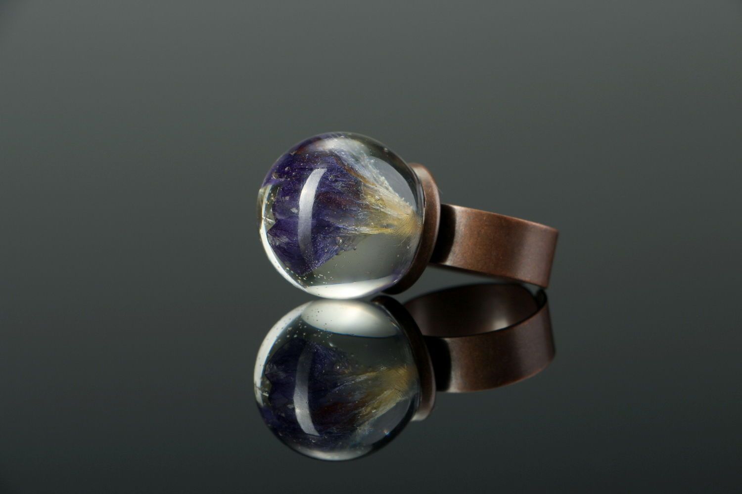 Ring with crocus flower photo 1