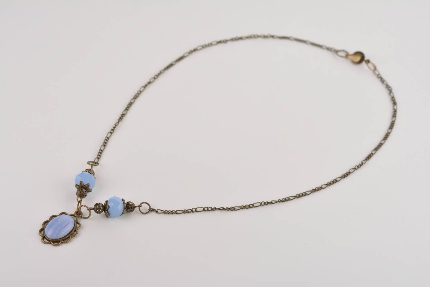 Modeschmuck Collier handgemacht Frauen Accessoire blau Schmuck Halskette foto 2