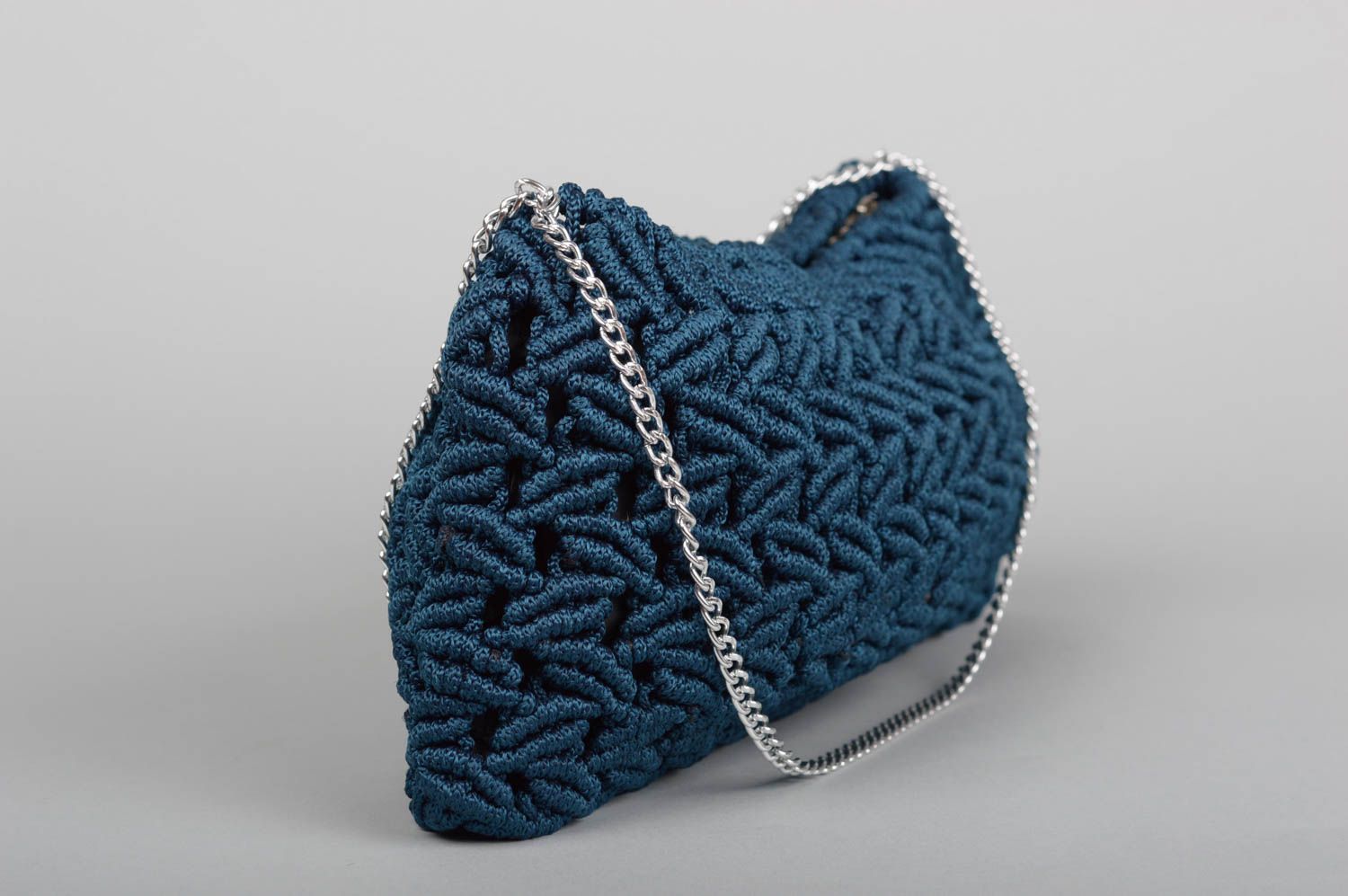 Bolso hecho a mano de color azul accesorio para mujeres regalo original foto 2