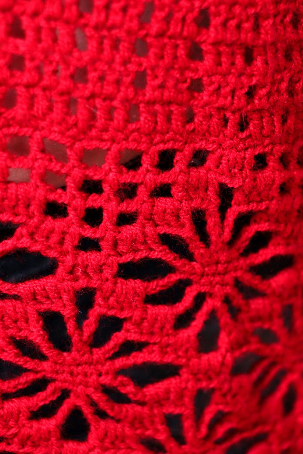 Túnica tejida de acrílo de color rojo foto 5