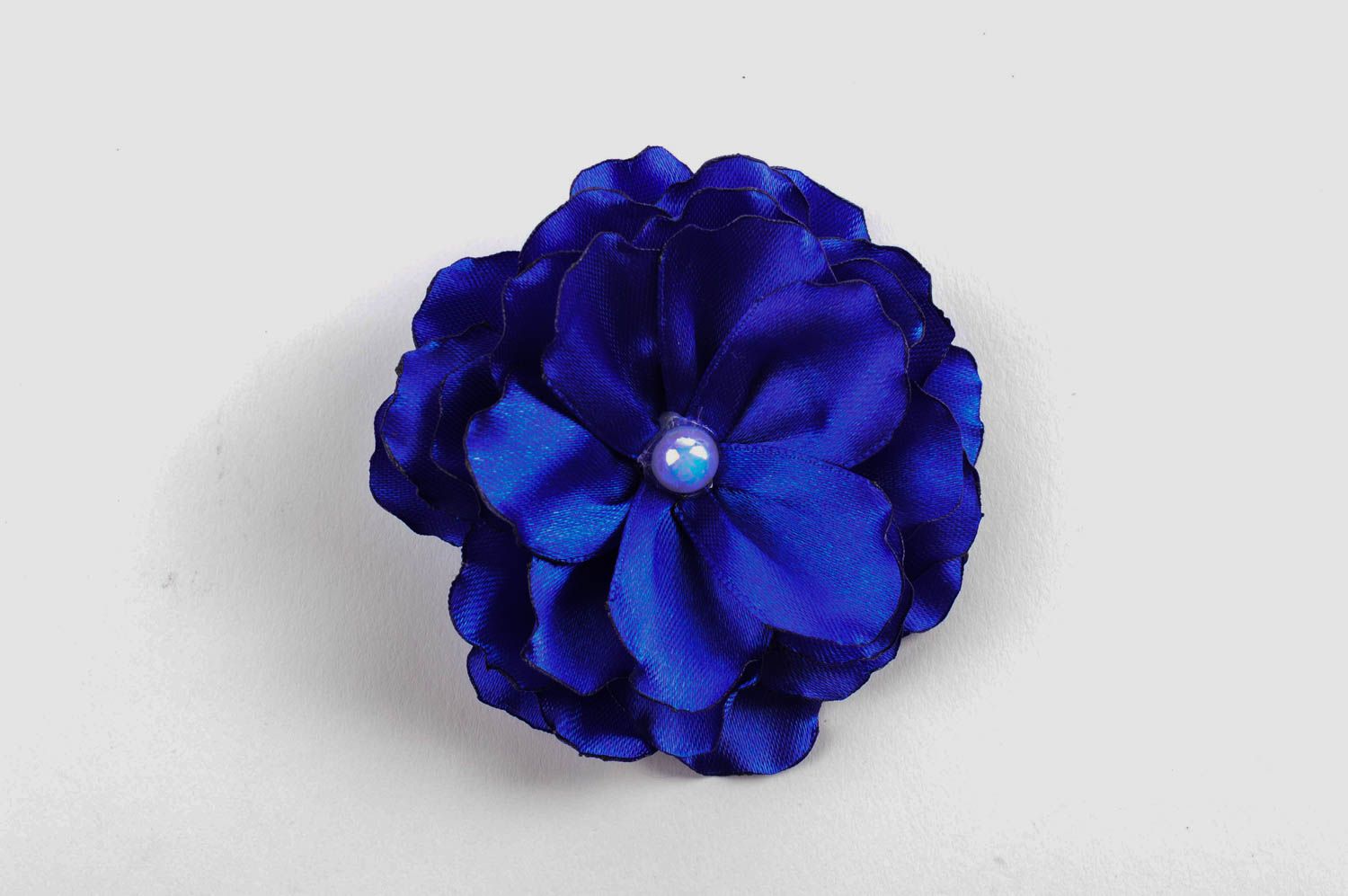Handmade blue cute hair clip unusual stylish accessory elegant hair clip photo 2