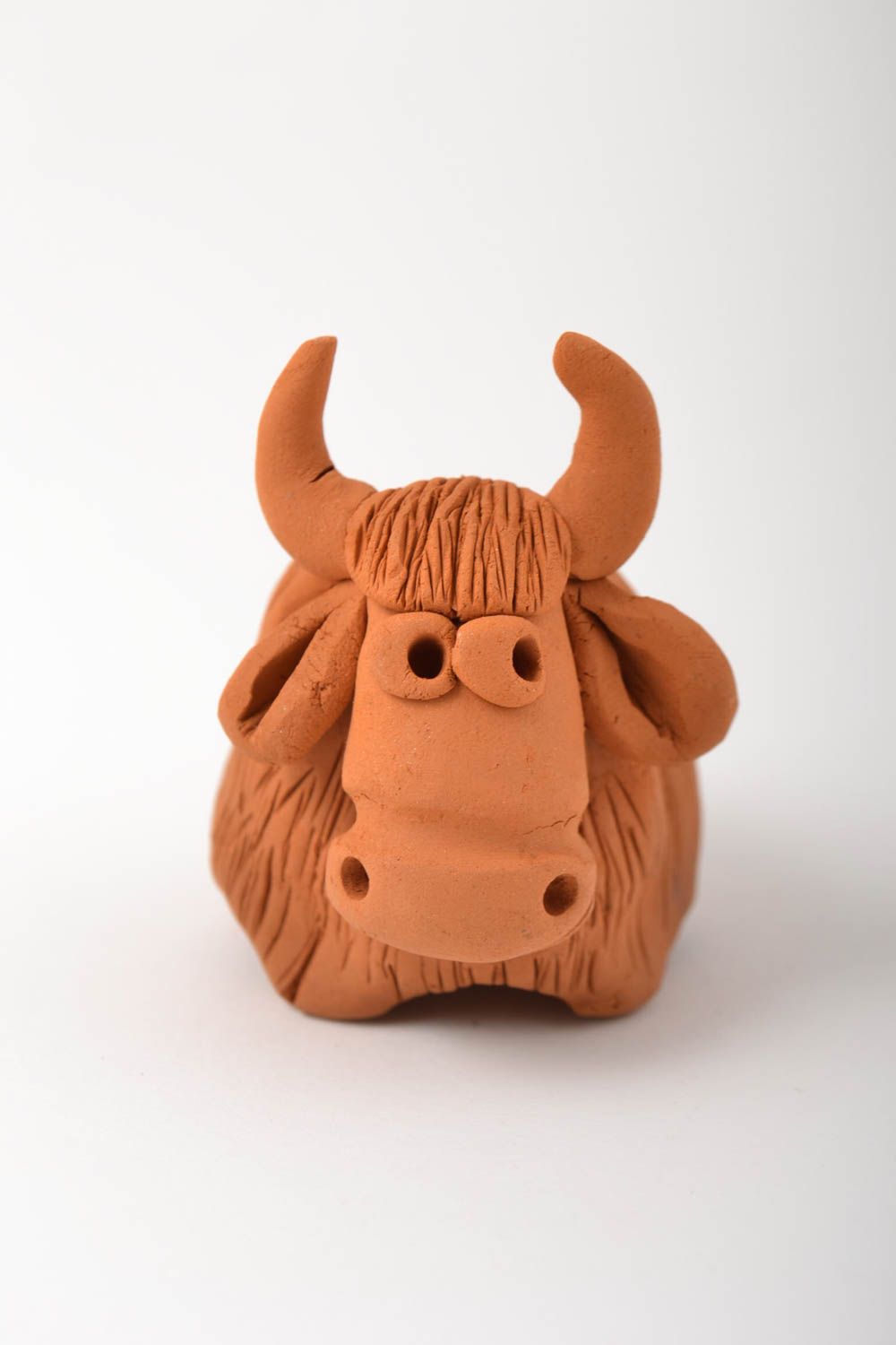 Keramik Tier handgeschaffen Dekoidee Wohnzimmer interessant Deko Figur Kuh foto 2