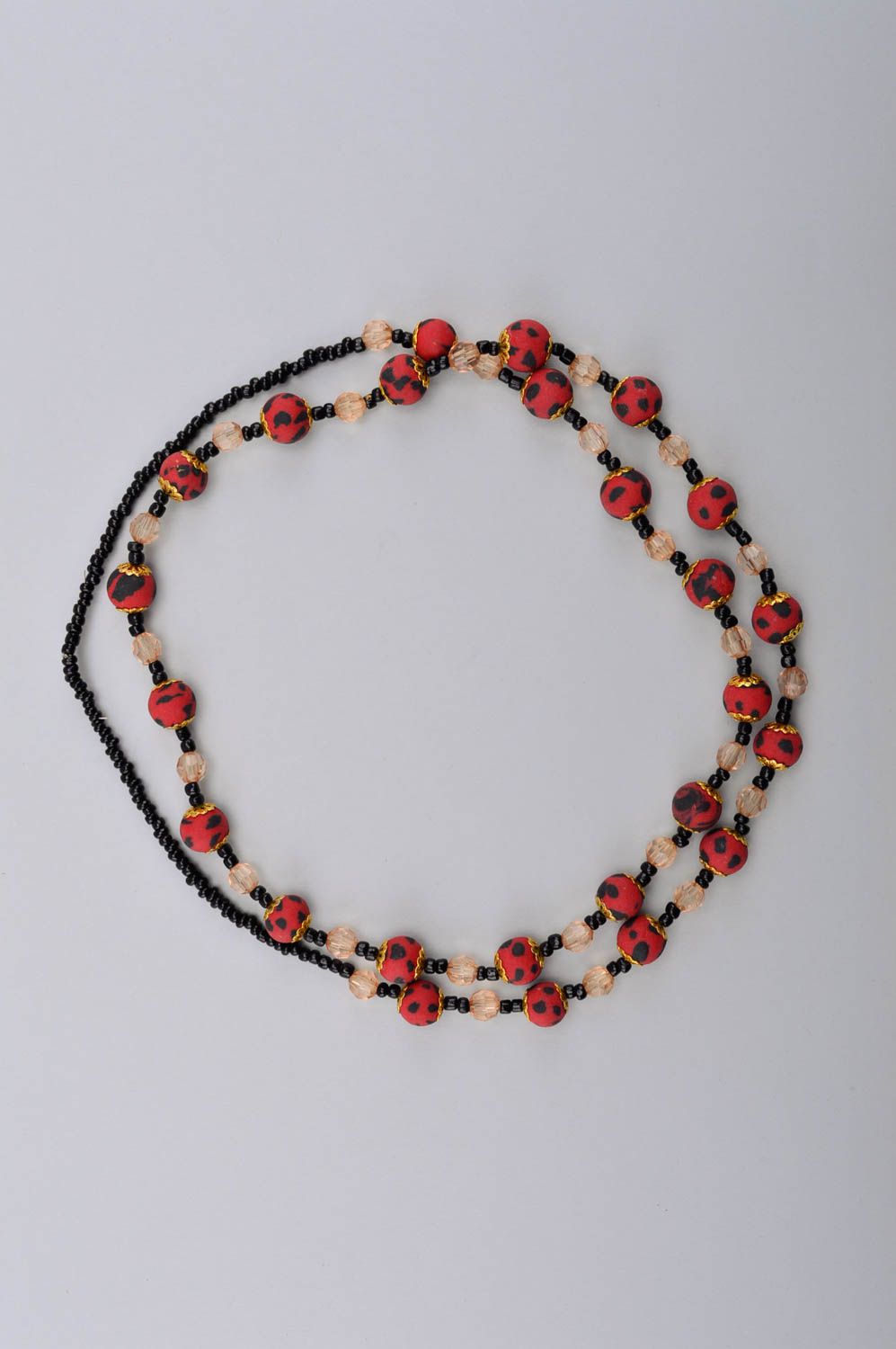 Stylish handmade beaded necklace plastic bead necklace polymer clay ideas photo 4