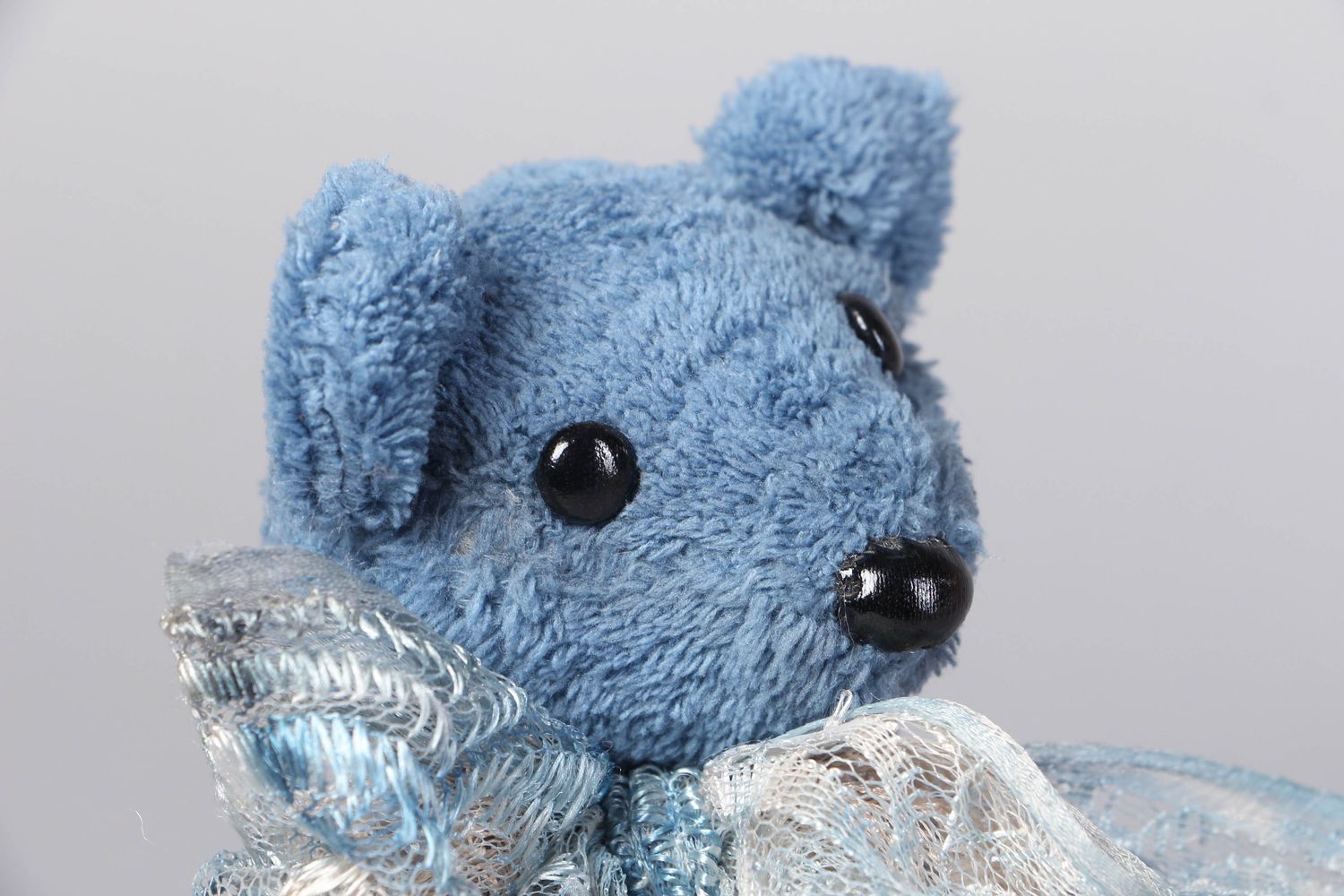 Handmade fabric soft toy Blue Bear photo 2