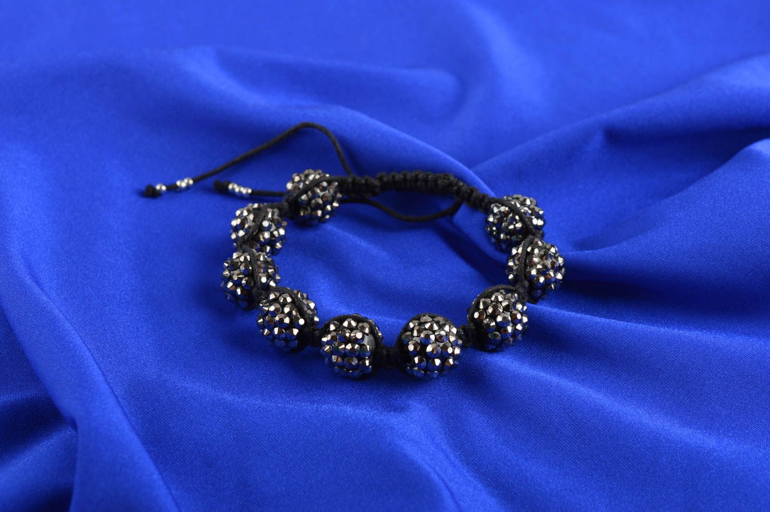 Bracelet tressé fait main Bracelet femme fils et perles Accessoire femme mode photo 1
