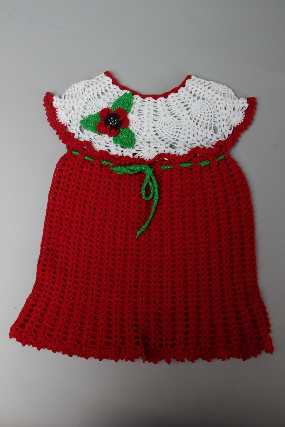 Red crochet dress photo 1