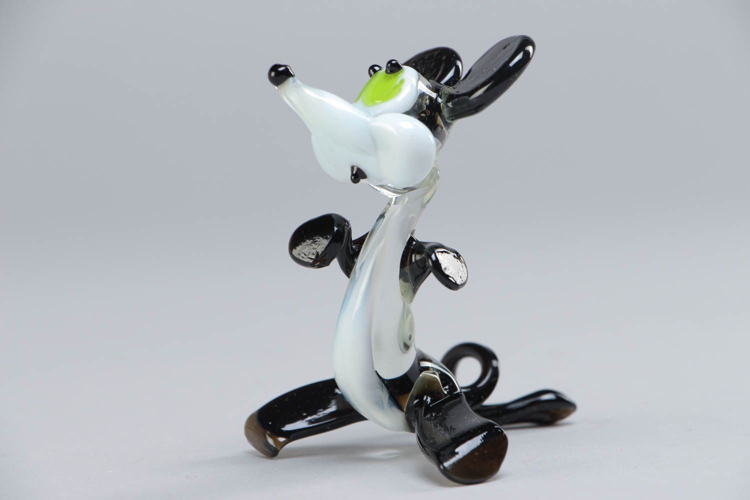Grelle kleine lustige lampwork Figurine Maus aus Glas handmade für Haus Dekor foto 2