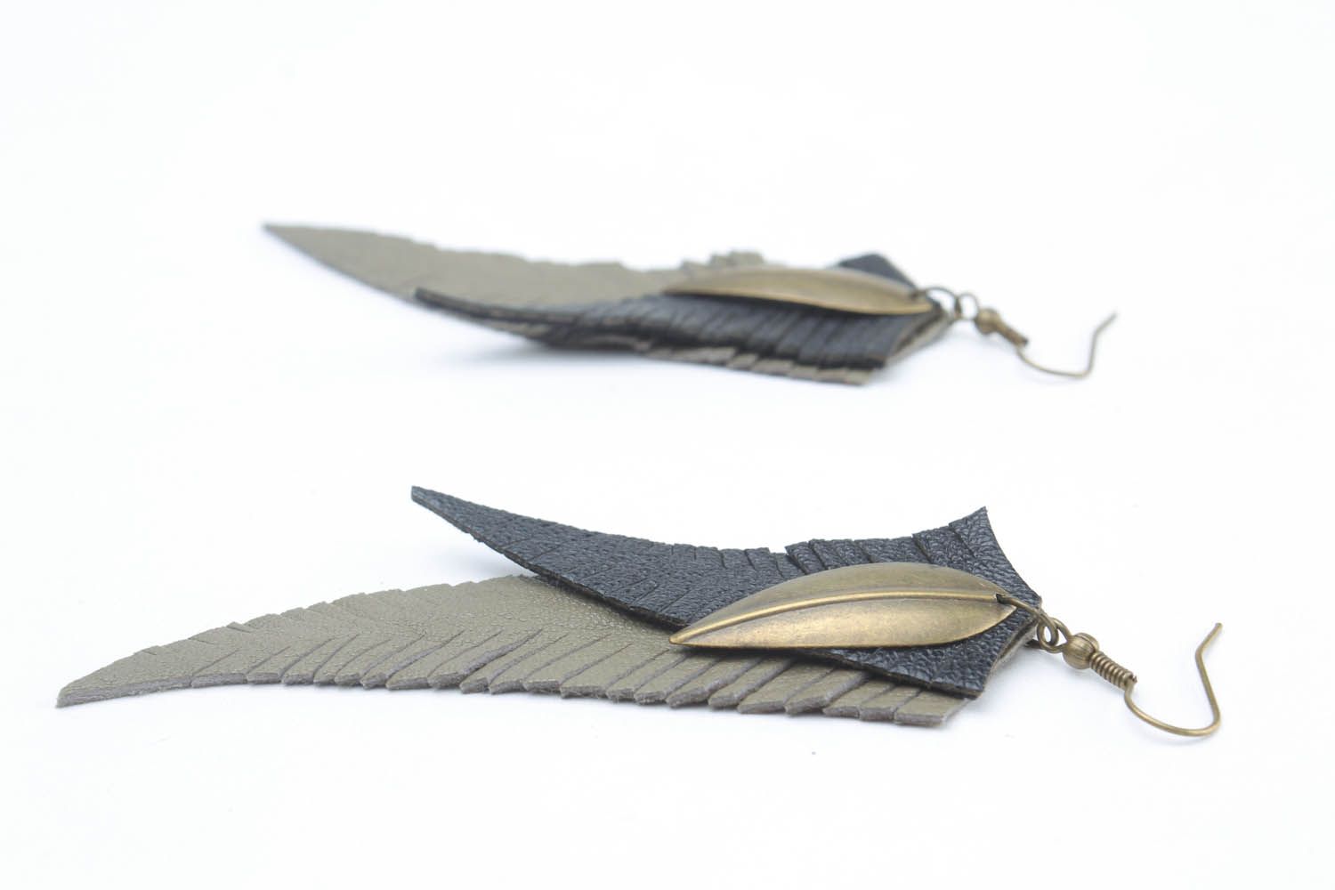 Earrings made of genuine leather photo 4