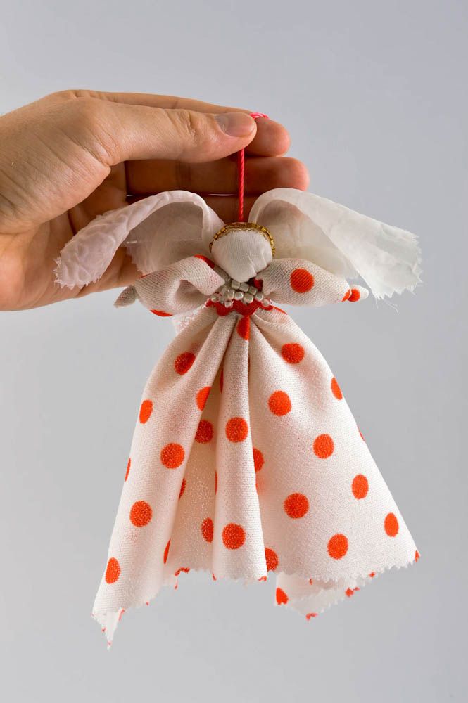 Stylish handmade wall hanging rag doll fabric soft toy interior decorating photo 5