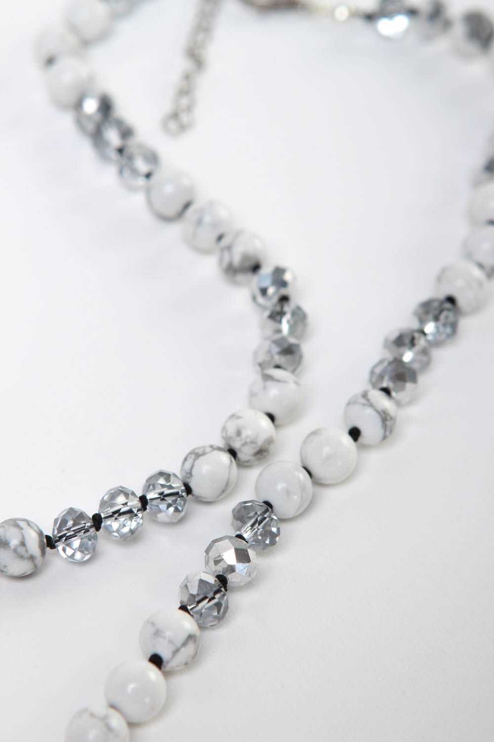 Handmade necklace designer bead necklace stone jewelry unusual accessory photo 2