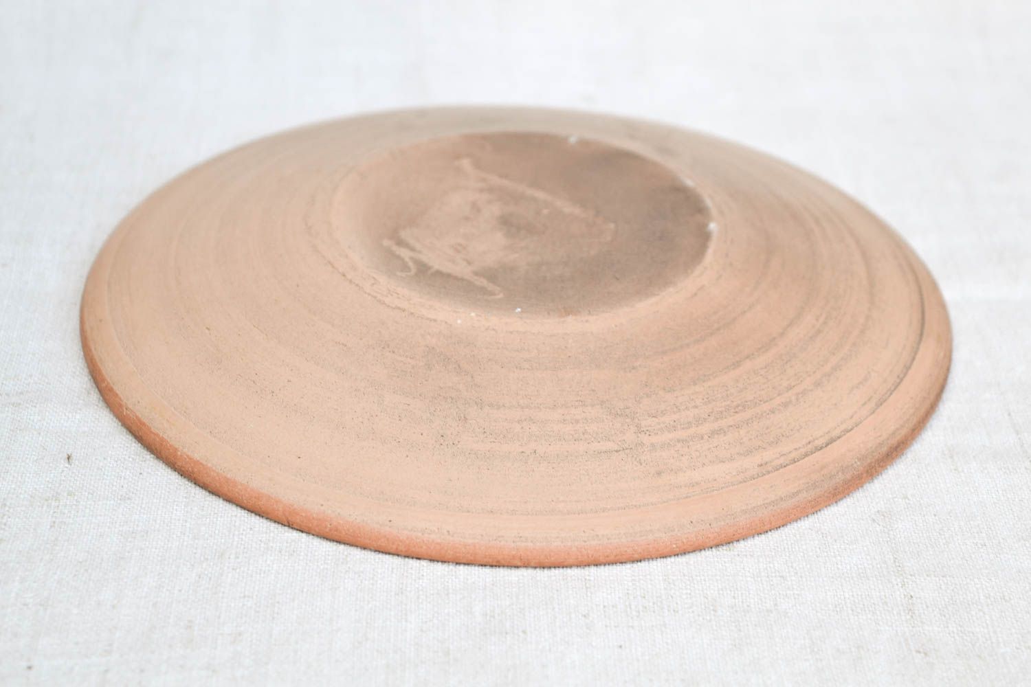 Керамическая тарелка ручной работы глиняная посуда расписная тарелка плоская фото 5