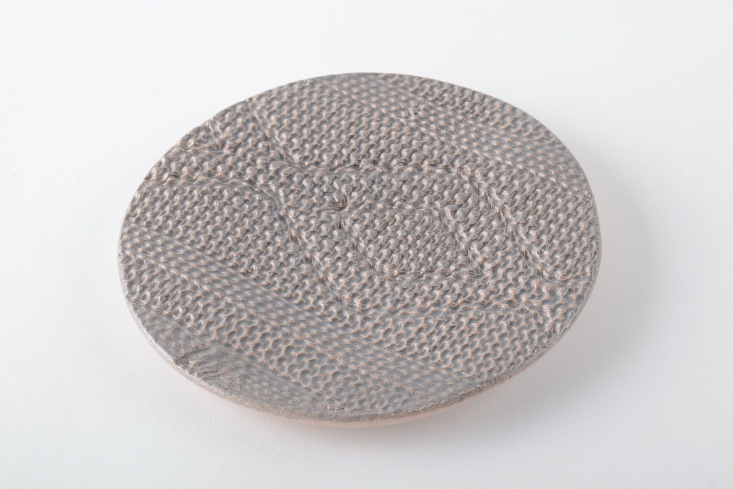 Handgemachter keramischer Teller aus ökologisch reinem Ton mit Glasur Bemalung  foto 2