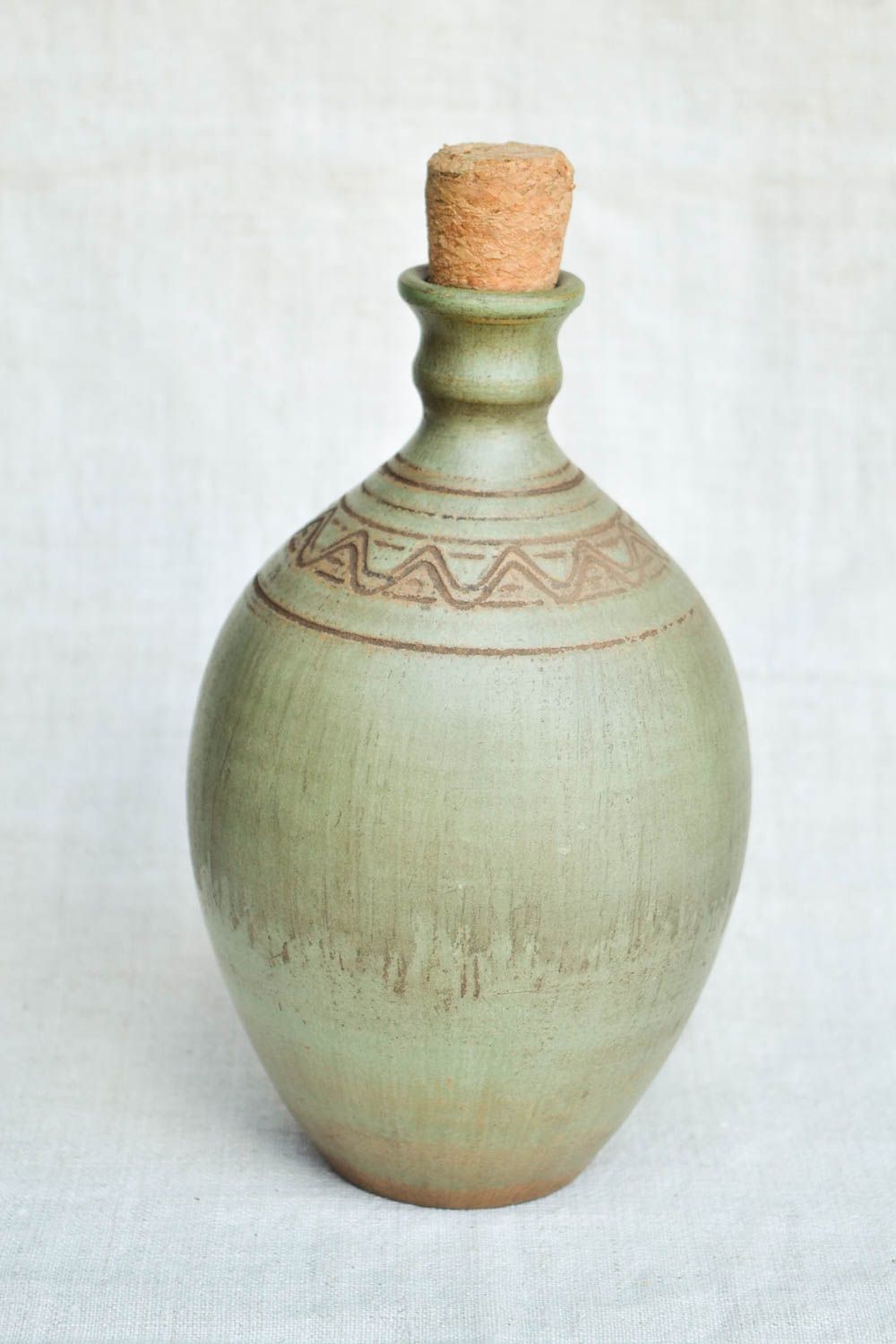Botella de cerámica para vino artesanal decoración de casa regalo original foto 5
