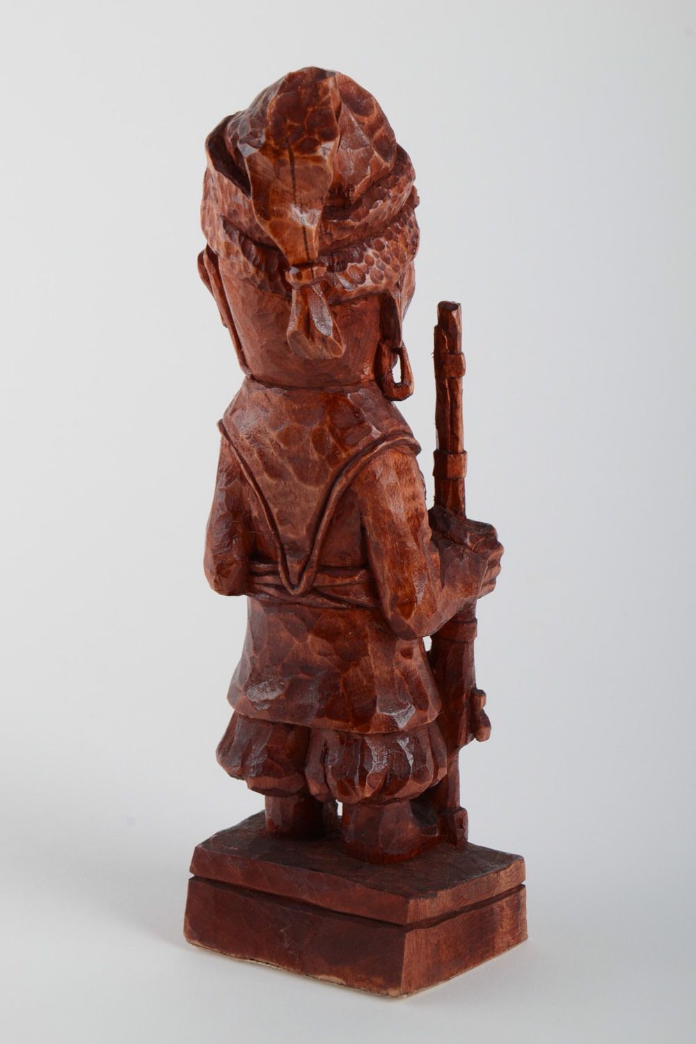 Handmade carved tinted wooden figurine coated with varnish for table decoration photo 3