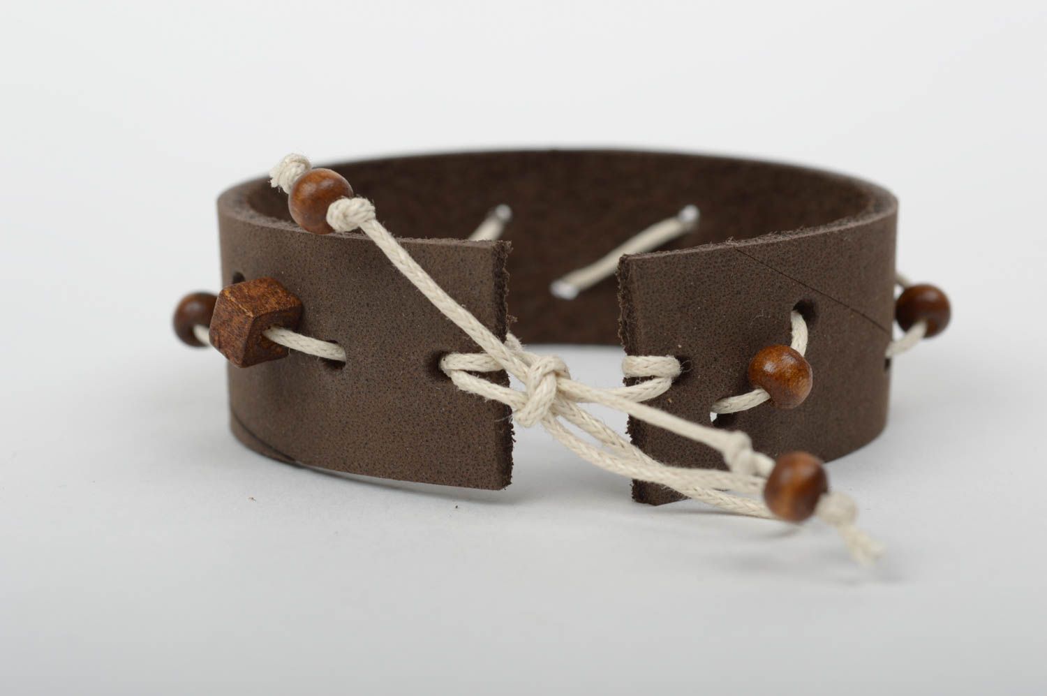 Leather bracelet for women handmade designer accessory leather jewelry photo 4