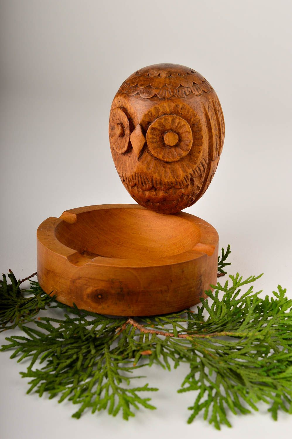 Cenicero de madera hecho a mano elemento decorativo regalo creativo para marido foto 1