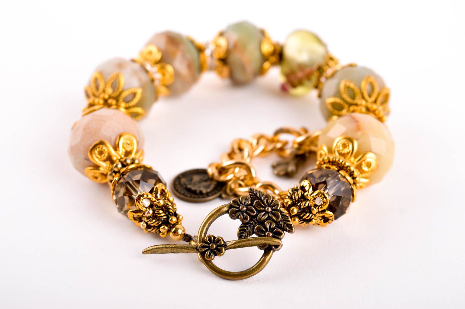 Designer bracelet with natural stones handmade stone jewelry fashion jewelry photo 3